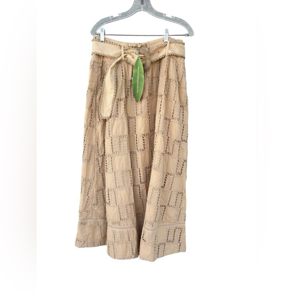 NWT Farm Rio Sand Belted Crochet Midi Skirt - Size Medium - Picture 4 of 11